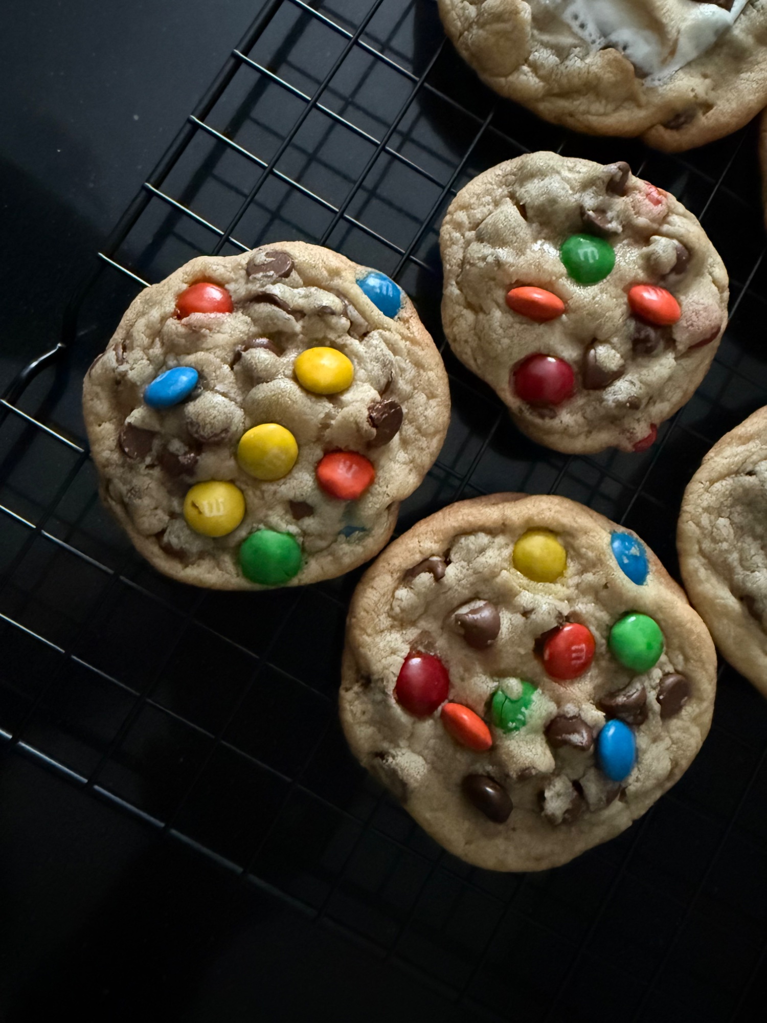 M&M chocolate chip cookies